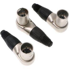 3 pcs Right Angle 90 Degree XLR 4-pin Female Connector for ARRI Monitor DSLR Rig