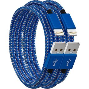 Ironten iPhone Charger Lightning Cable, 1 Pack 10 ft Rosegold Nylon Braided USB Charging High Speed Data Sync Transfer Cord Compatible with iPhone 14 13 12 11 Pro Max Xs Max Xr Xs X 8 7 Plus 6s 6 in Kuwait