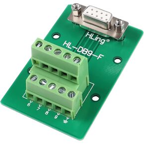 QIANRENON RS232 DB9 Male Breakout Board DB9 Male to Wiring Terminal Solderless Connector RS232 Serial Test Block Adaptor, for DB9 Serial Communication Prototyping or Troubleshooting