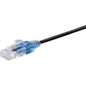 Monoprice Cat6A Ethernet Patch Cable - Snagless, 550Mhz, 10G, UTP, Pure Copper Wire, 30AWG, 6 Inches, Black - SlimRun Series