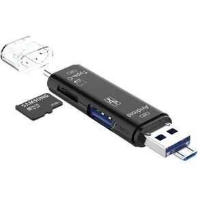 محول قارئ بطاقات مايكرو اس دي 5 في 1 نوع سي مايكرو يو اس بي قارئ بطاقة SD متوافق مع ماك بوك لاب توب يو اس بي 3.0 اس دي/ تي اف او تي جي قارئ بطاقات in Kuwait