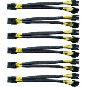 GPU VGA PCI-e 8 Pin Female to Dual 8(6+2) Pin Male PCI Express Adapter Braided Sleeved Splitter Power Cable 8.7 inch/22cm in Saudi Arabia