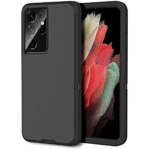 MXX Case Compatible with Galaxy S21 Ultra Case, 3-Layer Super Full Heavy Duty Body Bumper Cover/Shock Protection/Dust Proof, Designed for Samsung Galaxy S21 Ultra 5G 6.8 Inch 2021 (Black) in Saudi Arabia