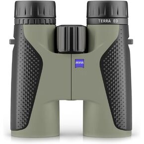 مناظير ZEISS Terra ED مقاس 8x42 مقاومة للماء، وتركيز سريع مع زجاج مطلي للوضوح الأمثل في جميع الظروف الجوية لمشاهدة الطيور والصيد ومشاهدة المعالم السياحية، أسود-أخضر (أسود-أخضر) in Kuwait