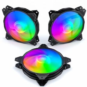upHere 120mm Case Fan,3 Pack LED Cooling PC Fans,5V ARGB Addressable Motherboard SYNC/RC Controller, Colorful Cooler Speed Adjustable with Fan Control Hub in Kuwait