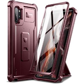 حافظة Dexnor لهاتف Samsung Galaxy Note 10+ Plus، [واقي شاشة مدمج ومسند] غطاء واقٍ مقاوم للصدمات عالي التحمل من الدرجة العسكرية لهاتف Samsung Galaxy Note 10 Plus أسود in Kuwait