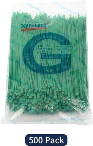 1000 PCS Green Cable Zip Ties Heavy Duty 12 Inch, 50 Lbs Tensile Strength, Self-Locking Nylon Plastic Nylon Wire Ties for indoor and outdoor in Kuwait