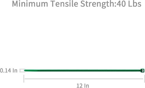 1000 PCS Green Cable Zip Ties Heavy Duty 12 Inch, 50 Lbs Tensile Strength, Self-Locking Nylon Plastic Nylon Wire Ties for indoor and outdoor in Kuwait