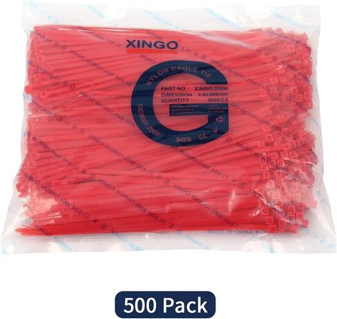 XINGO أربطة كابل نايلون بسحاب، أربطة أسلاك بلاستيكية ذاتية القفل مع قوة شد 40 رطل للداخل والخارج، 12 بوصة، 500 حزمة باللون الأخضر in Kuwait