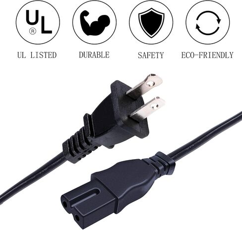 استبدال سلك الطاقة 8 أقدام مدرج في UL لأخيه CE-8080PRW CE-1100PRW Singer XA2815051 Husqvarna Viking 1002LCD 1003LCD White Pfaff Janome 8050 2030DC كابل تيار متردد لآلة الخياطة in Saudi Arabia