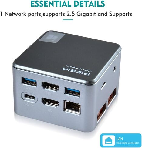 PIESIA C-Box-M2 Mini PC Aluminum Body 11th gen Intel N5105,Windows 11 Pro, 8GB RAM 256G SSD, Support 4K Dual HDMI Output, USB3.0, Dual-Band WiFi5, BT and MicroSD Slot in Saudi Arabia