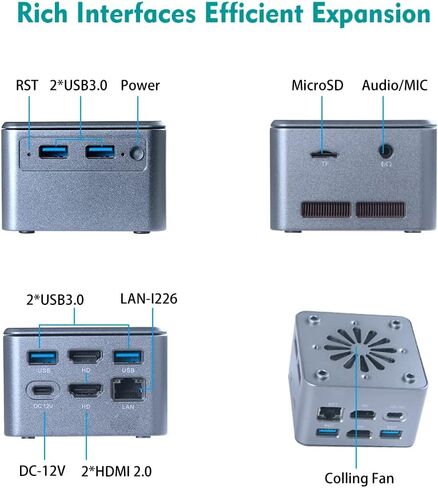 PIESIA C-Box-M2 Mini PC Aluminum Body 11th gen Intel N5105,Windows 11 Pro, 8GB RAM 256G SSD, Support 4K Dual HDMI Output, USB3.0, Dual-Band WiFi5, BT and MicroSD Slot in Saudi Arabia