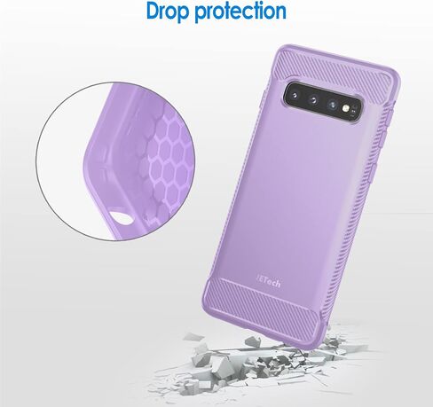 JETech Slim Fit Case for Samsung Galaxy S10, Thin Phone Cover with Shock-Absorption and Carbon Fiber Design (Blue) in Kuwait