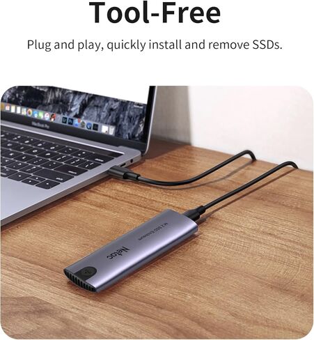 Netac NVMe SSD Enclosure USB 3.1 Gen2 (10Gbps) Tool-Free Aluminum USB C External SSD Enclosure, Supports M and B&M Keys for SATA and Nvme, and Size 2230/2242 /2260/2280 SSDs-WH51 in Kuwait