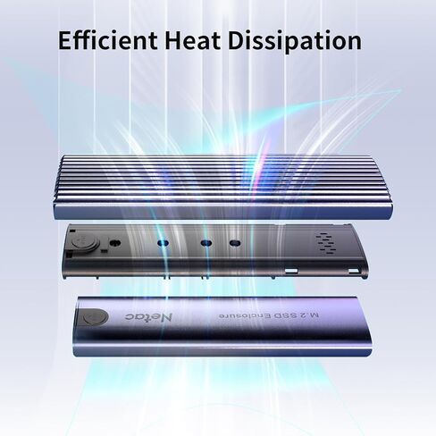 Netac NVMe SSD Enclosure USB 3.1 Gen2 (10Gbps) Tool-Free Aluminum USB C External SSD Enclosure, Supports M and B&M Keys for SATA and Nvme, and Size 2230/2242 /2260/2280 SSDs-WH51 in Kuwait