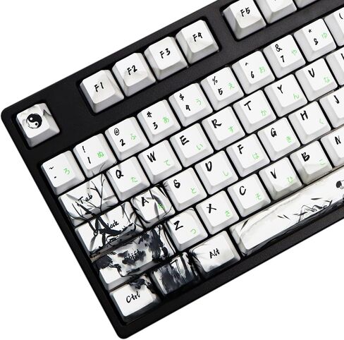 MOLGRIA Keycaps 68 Set Ink Panda لـ 68 مفتاحًا للوحة المفاتيح، أغطية مفاتيح مخصصة PBT OEM مع أداة سحب غطاء المفاتيح للوحة مفاتيح الألعاب Cherry MX Gateron Khail in Kuwait