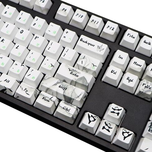 MOLGRIA Keycaps 68 Set Ink Panda لـ 68 مفتاحًا للوحة المفاتيح، أغطية مفاتيح مخصصة PBT OEM مع أداة سحب غطاء المفاتيح للوحة مفاتيح الألعاب Cherry MX Gateron Khail in Kuwait