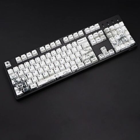 MOLGRIA Keycaps 68 Set Ink Panda لـ 68 مفتاحًا للوحة المفاتيح، أغطية مفاتيح مخصصة PBT OEM مع أداة سحب غطاء المفاتيح للوحة مفاتيح الألعاب Cherry MX Gateron Khail in Kuwait