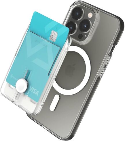 Sinjimoru for MagSafe Pop-Up Wallet, Quick Access Magnetic Card Holder with 3000G Strong Magnet and Anti-Slip Silicone Backing, Compatible with iPhone 12 to 16 Series. M-Button Up Wallet in Kuwait