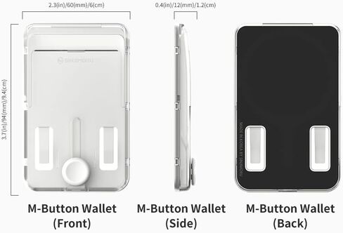Sinjimoru for MagSafe Pop-Up Wallet, Quick Access Magnetic Card Holder with 3000G Strong Magnet and Anti-Slip Silicone Backing, Compatible with iPhone 12 to 16 Series. M-Button Up Wallet in Kuwait