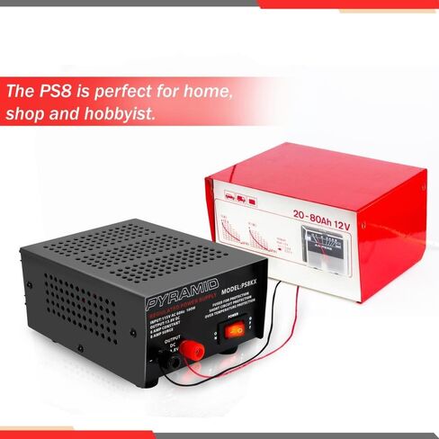 هرم مزود الطاقة المدمج العالمي - 6 أمبير خطي منظم للمنزل منضدية AC إلى DC 12V محول مع 13.8 فولت DC 115V AC 100 واط مدخلات الطاقة، محطات نوع المسمار - الهرم PS8KX in Saudi Arabia