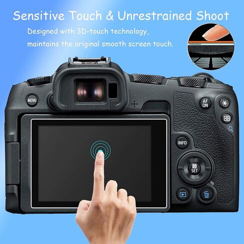 واقي شاشة ZLMC لكاميرا Canon EOS R8 الرقمية، مضاد للفقاعات والخدوش وبصمات الأصابع، زجاج مقسى 9H، زجاج مقسى EOSR8 0.3 مم (3+2 عبوة) in Saudi Arabia