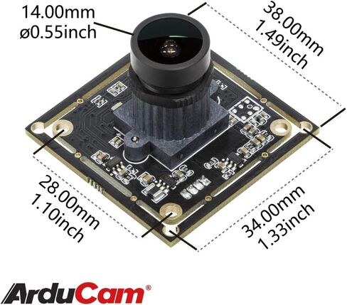 Arducam 1080P Low Light WDR Ultra Wide Angle USB Camera Module for Computer, 2MP CMOS IMX291 160 Degree Fisheye Mini UVC USB2.0 Webcam Board with Microphone, 3.3ft Cable for Windows Linux Mac OS in Kuwait
