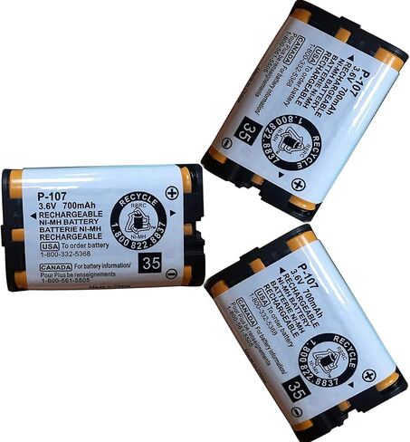 بطارية هاتف لاسلكية OXWINOU 3.6 فولت 700 مللي أمبير في الساعة HHR-P107 قابلة لإعادة الشحن متوافقة مع هاتف باناسونيك HHR-P107 HHRP107 HHR-P107A HHRP107A هاتف لاسلكي (عبوة من 3) in Kuwait