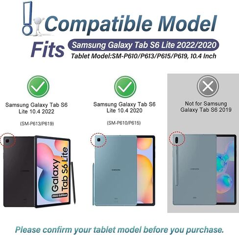 حافظة لوحة مفاتيح بإضاءة خلفية من Wineecy لجهاز Samsung Galaxy Tab S6 Lite 10.4 بوصة 2022/2020، 7 ألوان خلفية لوحة مفاتيح لاسلكية قابلة للفصل مع غطاء واقٍ لجهاز Galaxy Tab S6 Lite 10.4، SM-P610/P613/P615/P619 in Saudi Arabia