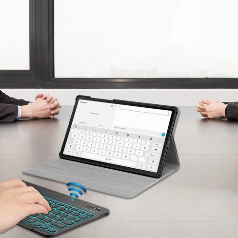 حافظة لوحة مفاتيح بإضاءة خلفية من Wineecy لجهاز Samsung Galaxy Tab S6 Lite 10.4 بوصة 2022/2020، 7 ألوان خلفية لوحة مفاتيح لاسلكية قابلة للفصل مع غطاء واقٍ لجهاز Galaxy Tab S6 Lite 10.4، SM-P610/P613/P615/P619 in Saudi Arabia