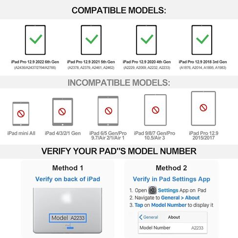 فاريودي كيبورد لجهاز ايباد برو 12.9 (الجيل السادس 2022)، كيبورد لاسلكي قابل للفصل باضاءة خلفية لجهاز برو 12.9 الجيل الخامس 2021، غطاء تابلت ذكي قابل للطي مع حامل قلم، ارجواني in Kuwait