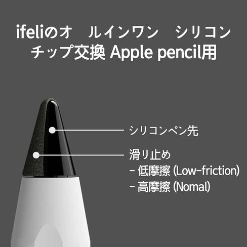 ifeli All-in-One Silicone Tip Replacement for Apple Pencil Silicone Pen Nibs for iPad Pencil (Low-Friction Black, 2pcs) in Saudi Arabia