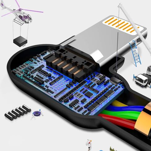 كابل شاحن iPhone Exeric، 3 حزم كابل إضاءة بزاوية يمنى LED 90 درجة سلك شحن مجدول من النايلون للألعاب شحن/مزامنة USB متوافق مع iPhone13/12/11/XR/X/8 8Plus/7/7 Plus/6(10FT) in Kuwait