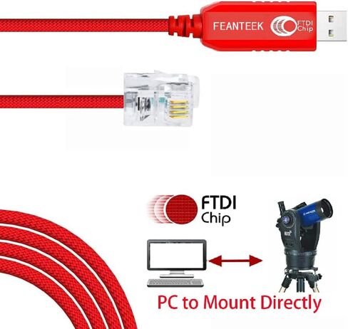 كابل Feanteek USB إلى RJ12 لكابل Meade #507 LX200 وLX-ACF موديلات Meade LX600 تلسكوبات ترقية كابل وحدة التحكم (3M) in Kuwait