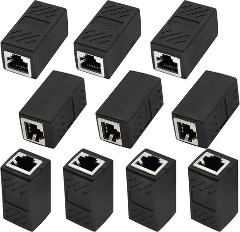 AAOTOKK RJ45 Coupler, in Line Network RJ45 Female to Female Ethernet Extension Adapter, LAN Connector Inline Network Connectors for Cat5/Cat5e/Cat6/Cat6e Ethernet Cable(Blue-2 Pack) in Saudi Arabia