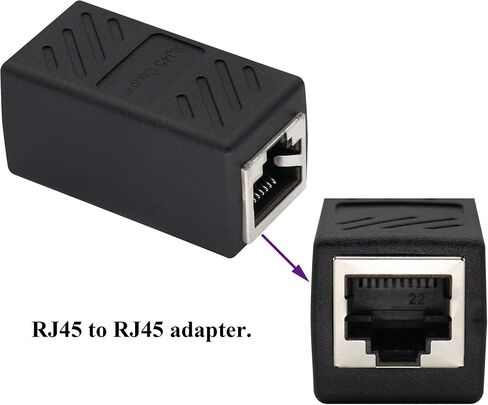 AAOTOKK RJ45 Coupler, in Line Network RJ45 Female to Female Ethernet Extension Adapter, LAN Connector Inline Network Connectors for Cat5/Cat5e/Cat6/Cat6e Ethernet Cable(Blue-2 Pack) in Saudi Arabia