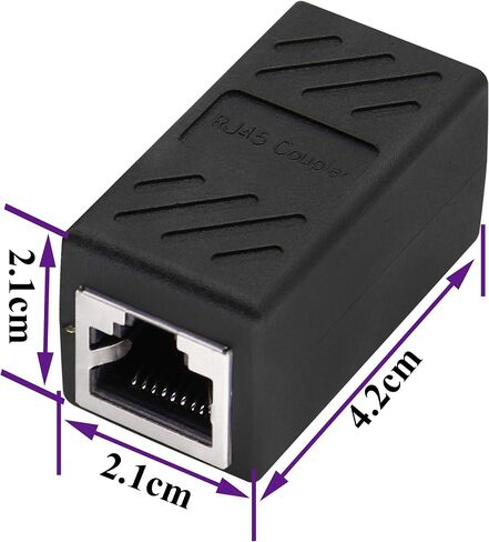AAOTOKK RJ45 Coupler, in Line Network RJ45 Female to Female Ethernet Extension Adapter, LAN Connector Inline Network Connectors for Cat5/Cat5e/Cat6/Cat6e Ethernet Cable(Blue-2 Pack) in Saudi Arabia