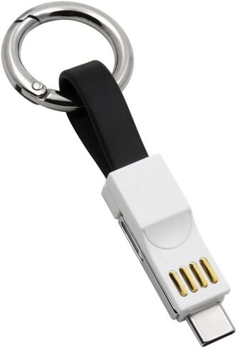 SAMEIRO Multi Charging Cable Portable Keychain Charger Cables Short Small Charging Cord Type C Micro USB 8P 3 in 1 Fast Data Cable Compatible iOS Android All Smart Phones and Smart Device (RED) in Saudi Arabia