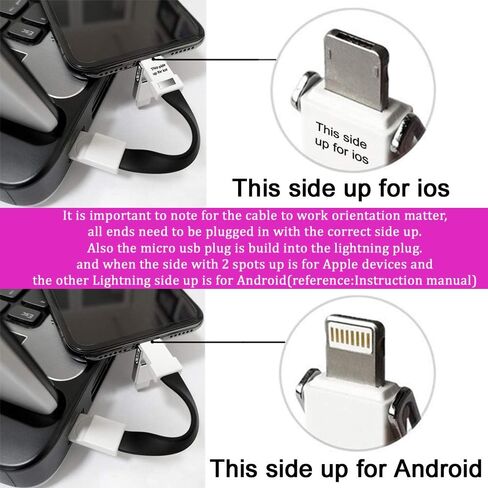 SAMEIRO Multi Charging Cable Portable Keychain Charger Cables Short Small Charging Cord Type C Micro USB 8P 3 in 1 Fast Data Cable Compatible iOS Android All Smart Phones and Smart Device (RED) in Saudi Arabia