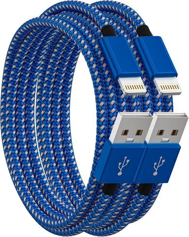 Ironten iPhone Charger Lightning Cable, 1 Pack 10 ft Rosegold Nylon Braided USB Charging High Speed Data Sync Transfer Cord Compatible with iPhone 14 13 12 11 Pro Max Xs Max Xr Xs X 8 7 Plus 6s 6 in Kuwait