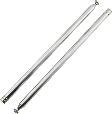 RuiLing 2 Pack M3 Male Thread 7 Section AM FM Radio Universal Antenna for Radio TV Electric Toys, Telescopic Replacement Antenna Aerial, Stainless Steel Material, Stretched Length 98cm 38.5 Inch in Saudi Arabia