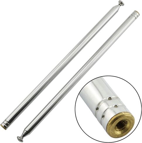 RuiLing 2 Pack M3 Male Thread 7 Section AM FM Radio Universal Antenna for Radio TV Electric Toys, Telescopic Replacement Antenna Aerial, Stainless Steel Material, Stretched Length 98cm 38.5 Inch in Saudi Arabia