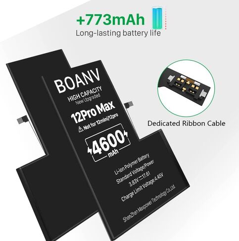 BOANV [4600mAh Battery for iPhone 12 Pro Max (New Version), Ultra High Capacity iPhone 12 Pro Max Battery Replacement with Professional Replacement Tool Kits for Model A2410 A2411 A2412 A2342 in Kuwait