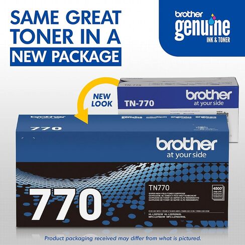 بروذر خرطوشة حبر TN-770 HL-L2370DW L2370DWXL MFC-L2750DW L2750DWXL (اسود) في عبوة البيع بالتجزئة in Kuwait