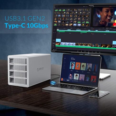 حاوية محرك الأقراص الصلبة ORICO ذات 4 خليج سلسلة ديزي من الألومنيوم USB3.1 Gen2 10 جيجابت في الثانية من النوع C تدعم التوسيع إلى حاوية محرك الأقراص الصلبة سعة 192 تيرابايت لمحرك الأقراص الصلبة 2.5/3.5 SSD-3549C3 in Saudi Arabia