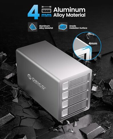 حاوية محرك الأقراص الصلبة ORICO ذات 4 خليج سلسلة ديزي من الألومنيوم USB3.1 Gen2 10 جيجابت في الثانية من النوع C تدعم التوسيع إلى حاوية محرك الأقراص الصلبة سعة 192 تيرابايت لمحرك الأقراص الصلبة 2.5/3.5 SSD-3549C3 in Saudi Arabia