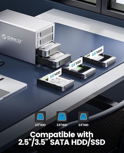 حاوية محرك الأقراص الصلبة ORICO ذات 4 خليج سلسلة ديزي من الألومنيوم USB3.1 Gen2 10 جيجابت في الثانية من النوع C تدعم التوسيع إلى حاوية محرك الأقراص الصلبة سعة 192 تيرابايت لمحرك الأقراص الصلبة 2.5/3.5 SSD-3549C3 in Saudi Arabia