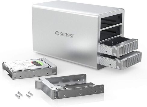 حاوية محرك الأقراص الصلبة ORICO ذات 4 خليج سلسلة ديزي من الألومنيوم USB3.1 Gen2 10 جيجابت في الثانية من النوع C تدعم التوسيع إلى حاوية محرك الأقراص الصلبة سعة 192 تيرابايت لمحرك الأقراص الصلبة 2.5/3.5 SSD-3549C3 in Saudi Arabia