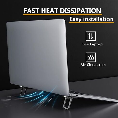 حامل كيبورد محمول من هيجابوجا، حامل كيبورد للكمبيوتر، اقدام لابتوب صغيرة غير مرئية، مناسب لكيبورد الكمبيوتر المكتبي/حامل اللاب توب، (قطعتان) (اسود) in Kuwait