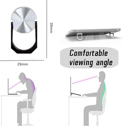 حامل كيبورد محمول من هيجابوجا، حامل كيبورد للكمبيوتر، اقدام لابتوب صغيرة غير مرئية، مناسب لكيبورد الكمبيوتر المكتبي/حامل اللاب توب، (قطعتان) (اسود) in Kuwait